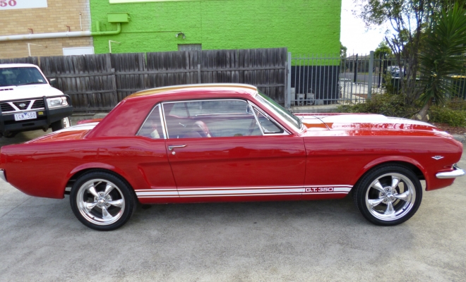 STUNNING 1965 MUSTANG COUPE VERY NICE PAINT AND RED/WHITE INTERIOR,289V8 ENGINE,AUTOMATIC,POWER STEERING. $36999